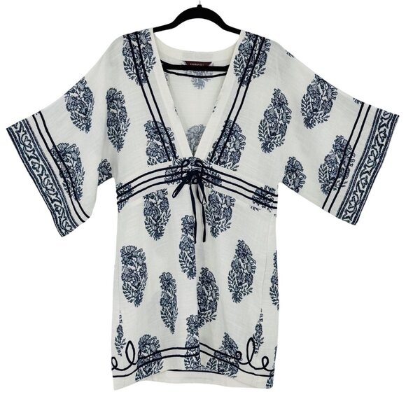 NWT Anthropologie Relaxed Kimono Cover Up Lounge Top | Coastal Boho Artsy Luxe M - Picture 4 of 16